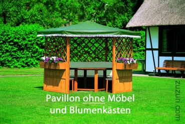 Pavillon "Marburg" Standard (ohne Möbel) imprägniert honigbraun