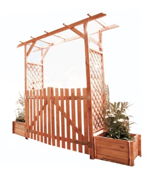 Set Pergola "Bamberg" mit Türen + Pflanzkästen